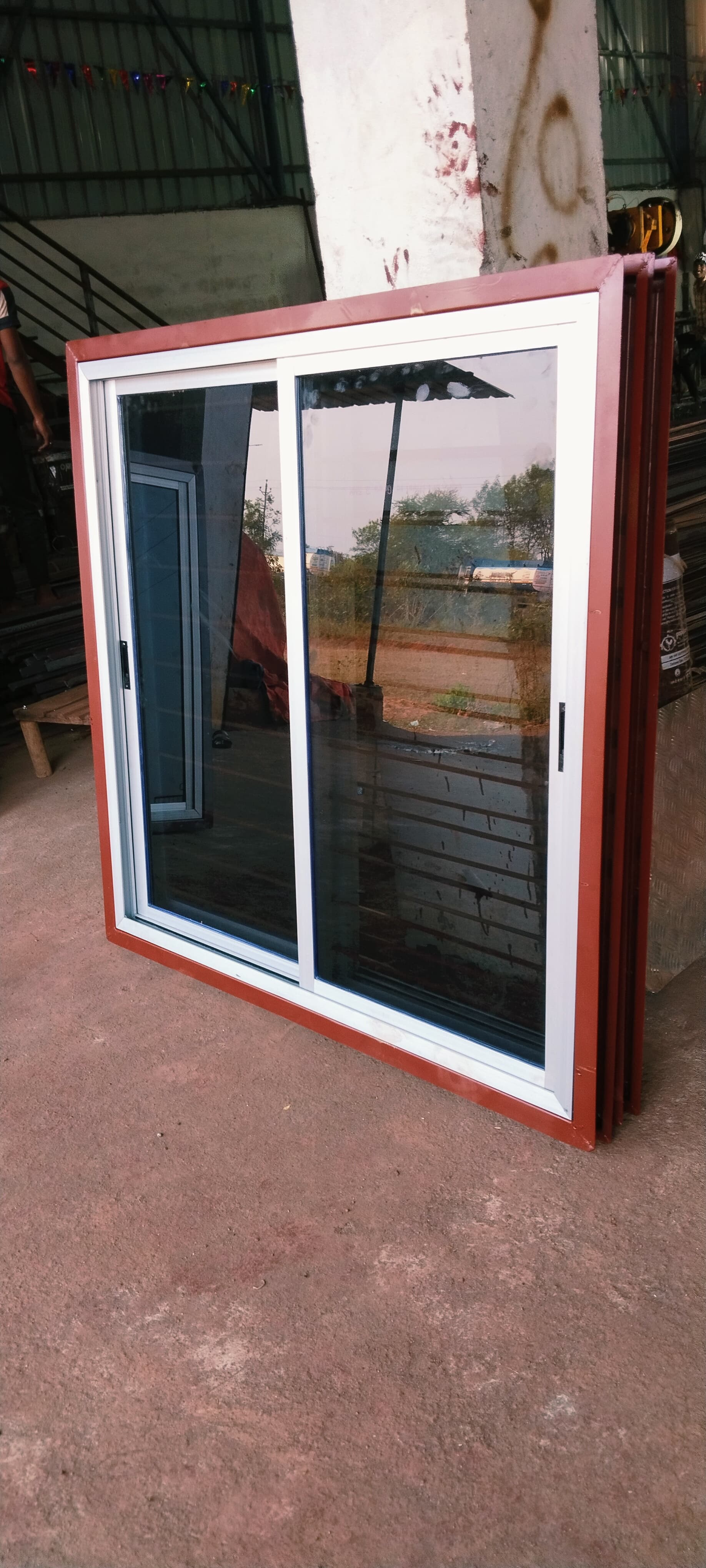 MS PANNEL WINDOWS FRAME WITH ALLUMINIUM SLIDING GLASS